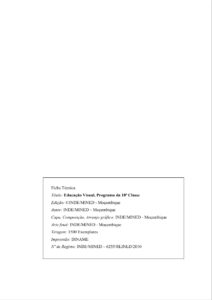 Educação Visual da 10ª Classe - Programa de Ensino (INDE 2010 - Antigo) em PDF