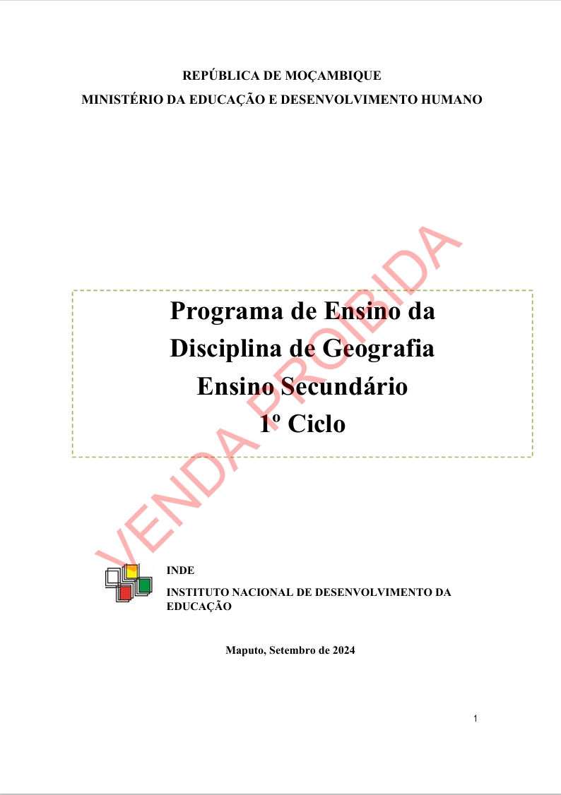 Geografia da 7ª Classe - Programa de Ensino (INDE 2024) em PDF