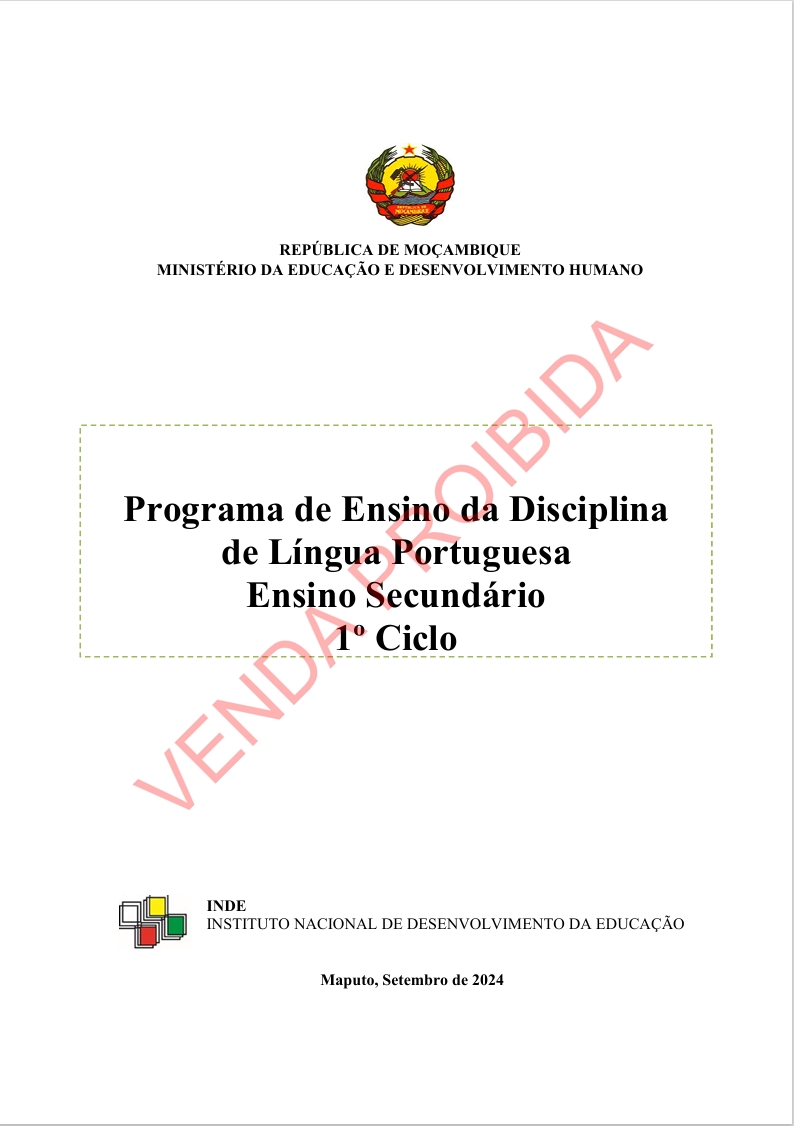 Português da 7ª Classe - Programa de Ensino (INDE 2024) em PDF