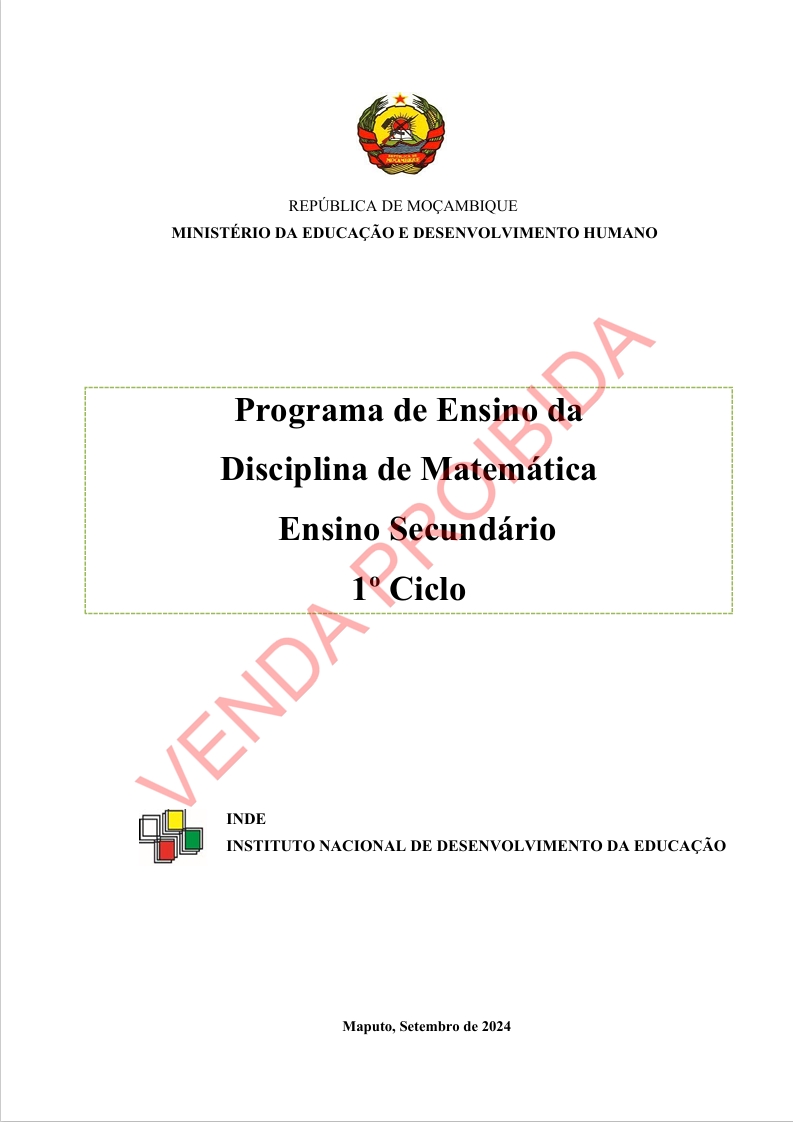 Programa de Ensino da Disciplina de Matemática do 1º Ciclo do Ensino Secundário